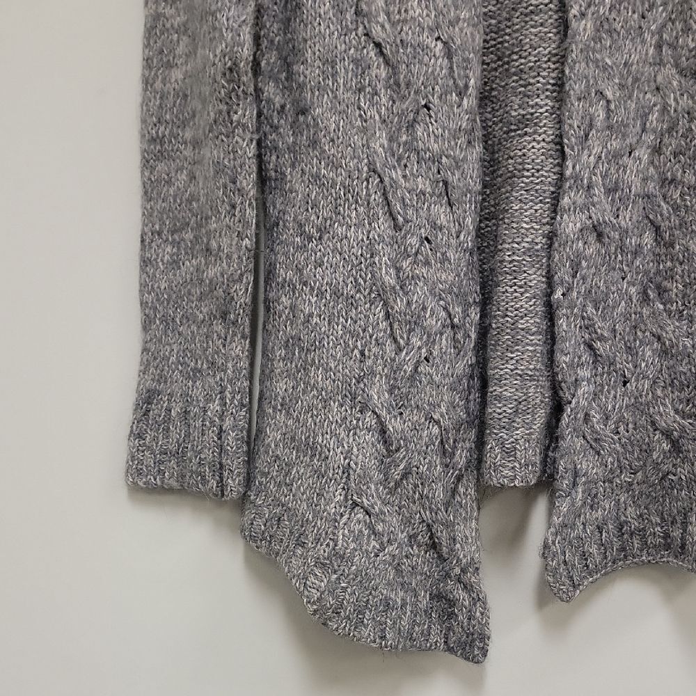 Italian Alpaca Blend Knit Neutral Cable Knit Cardigan Sweater - Picture 4 of 15
